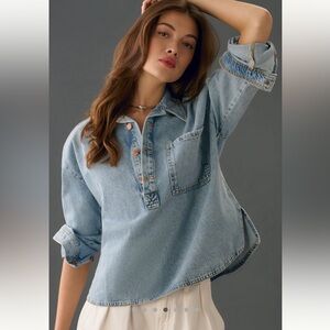 Anthropologie Pilcro Cotton Denim Shirt